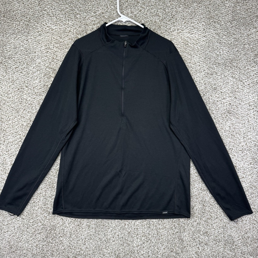 Patagonia Capilene 2 Lightweight Shirt Men's XXL 2XL Base Layer Half Zip Black